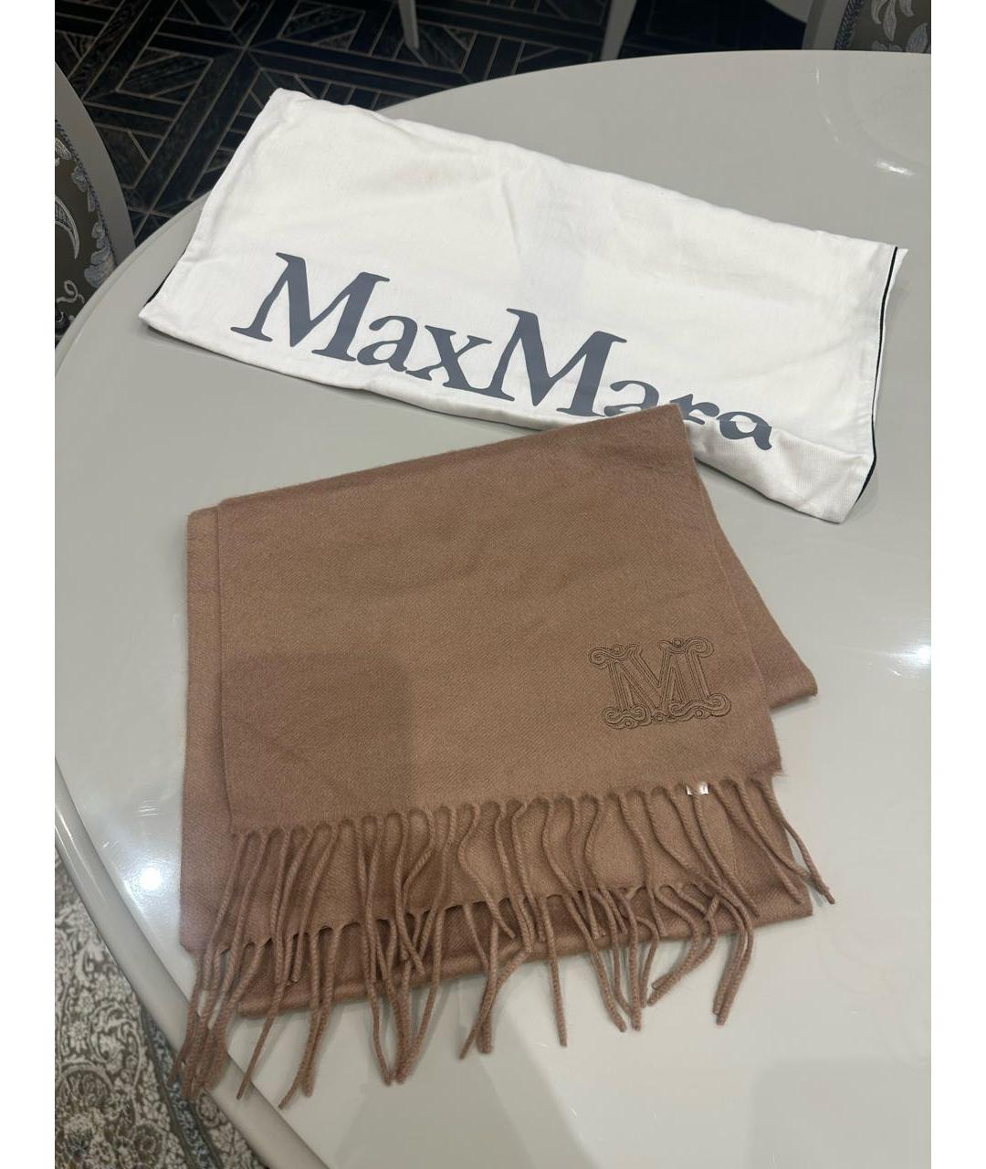 MAX MARA Бежевый кашемировый шарф, фото 5