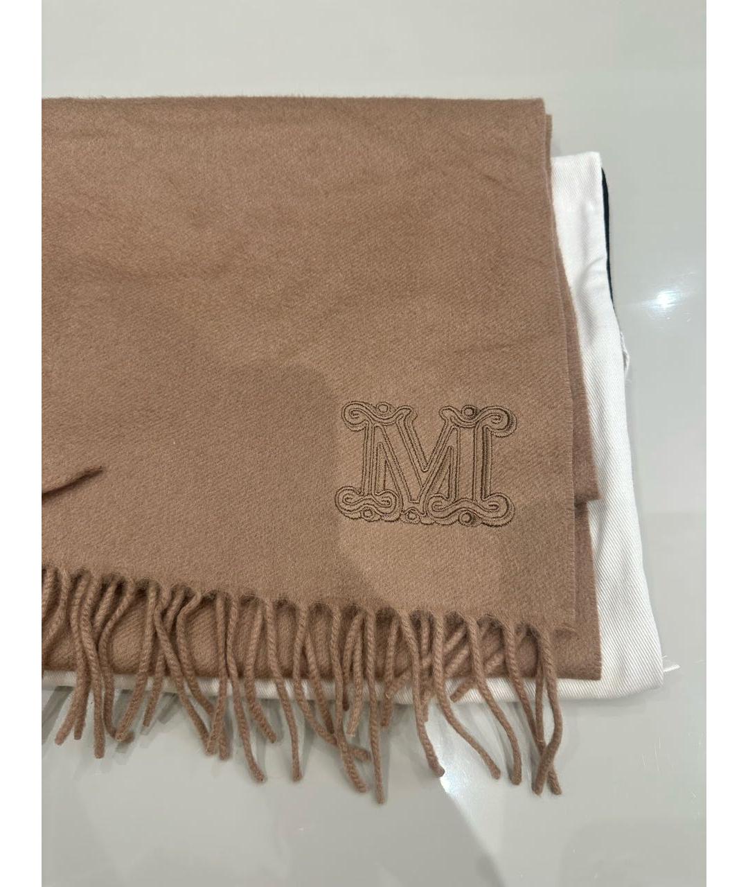 MAX MARA Бежевый кашемировый шарф, фото 3