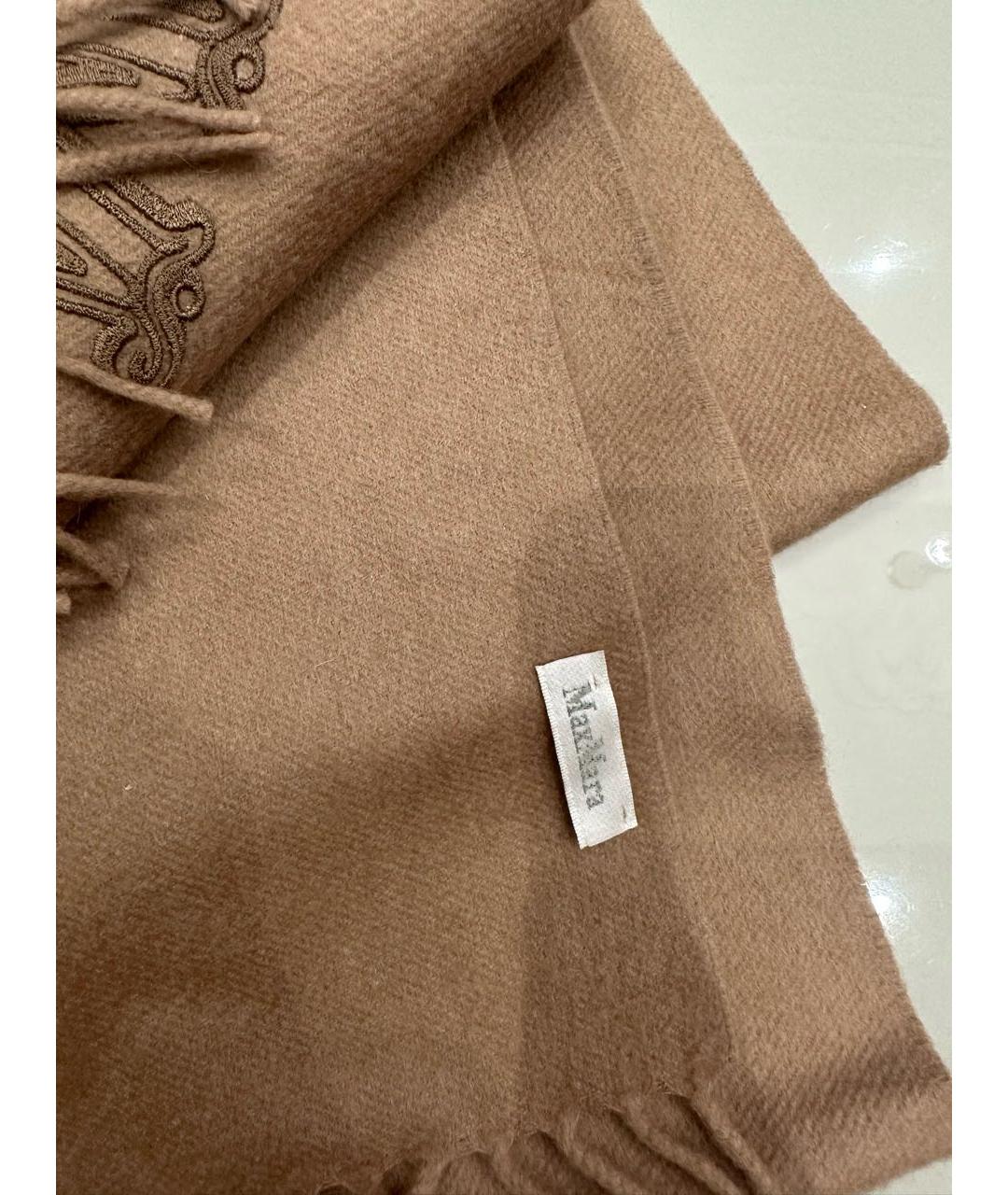 MAX MARA Бежевый кашемировый шарф, фото 2