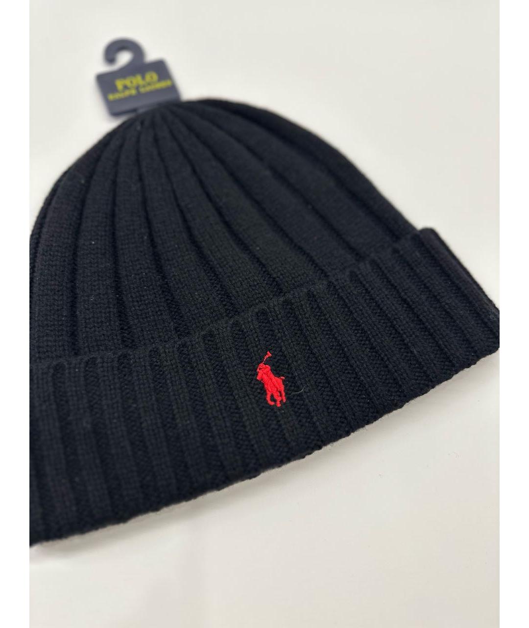 POLO RALPH LAUREN Черная шерстяная шапка, фото 3