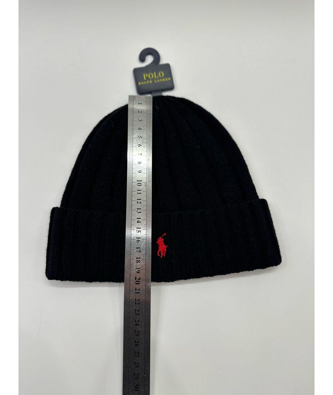 POLO RALPH LAUREN Черная шерстяная шапка, фото 4