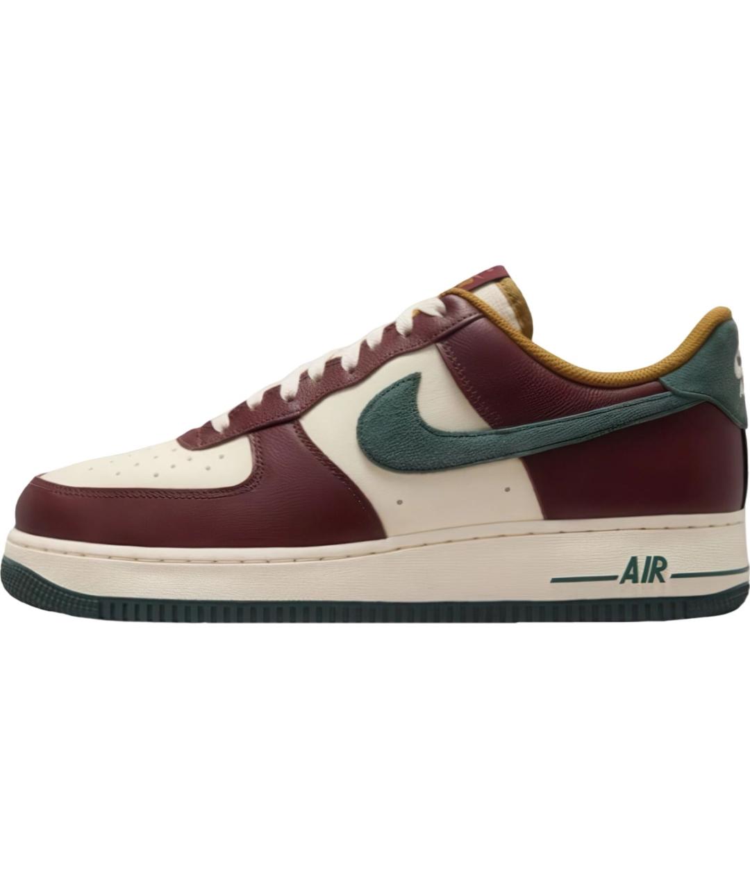 NIKE Бордовые кожаные низкие кроссовки / кеды, фото 5