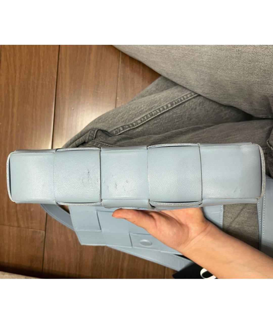 BOTTEGA VENETA Голубая кожаная сумка через плечо, фото 3