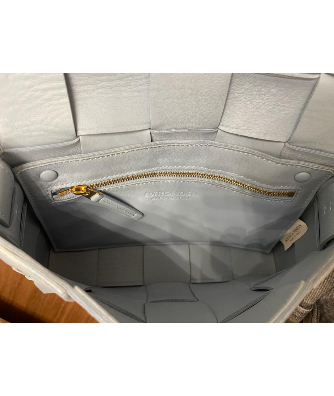 BOTTEGA VENETA Голубая кожаная сумка через плечо, фото 4