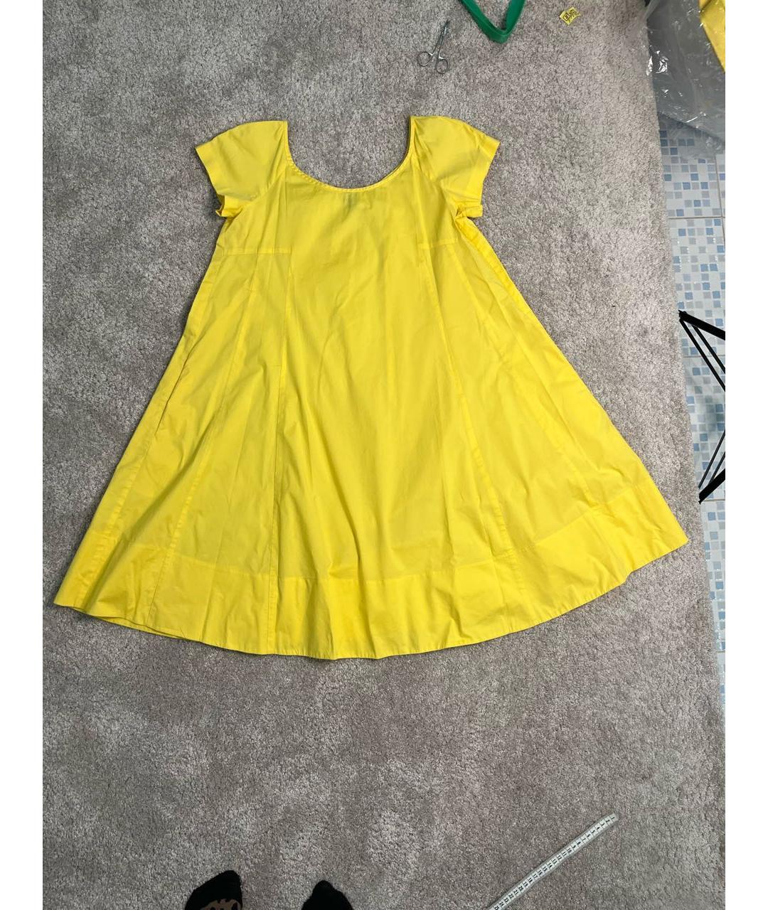 DKNY Желтое хлопковое повседневное платье, фото 2