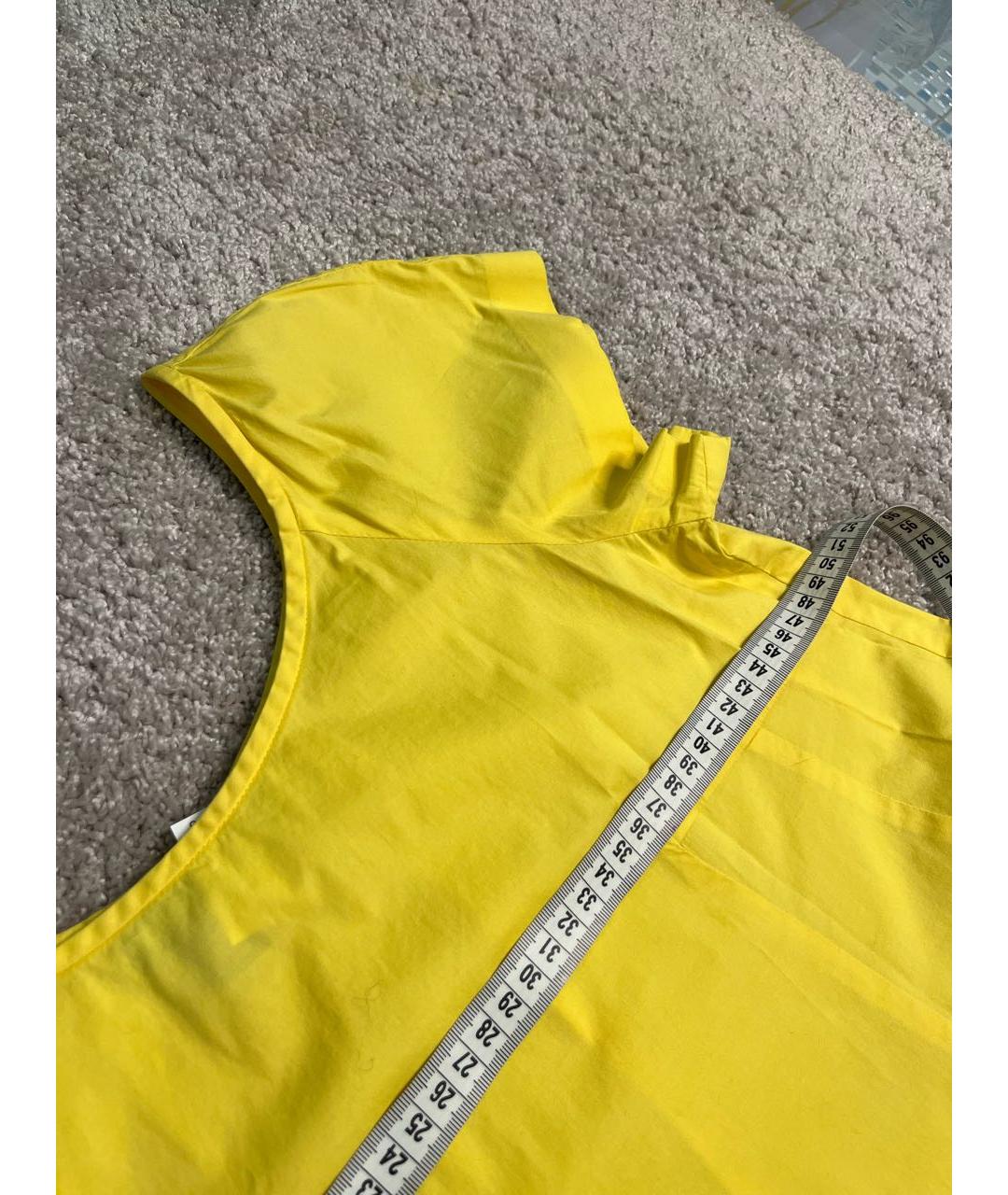 DKNY Желтое хлопковое повседневное платье, фото 5