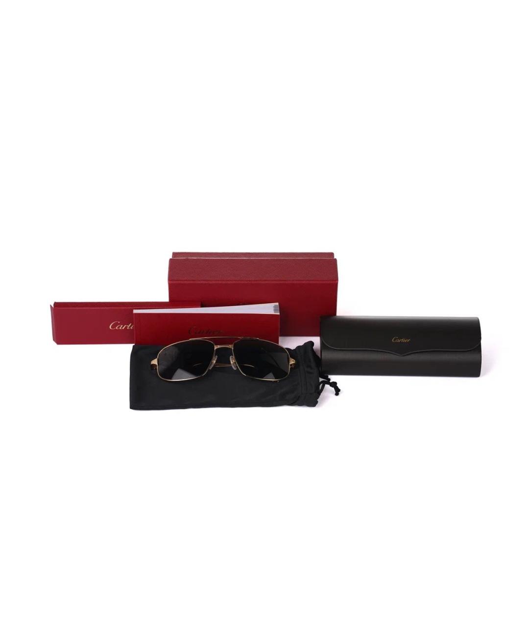 CARTIER Черные металлические солнцезащитные очки, фото 2