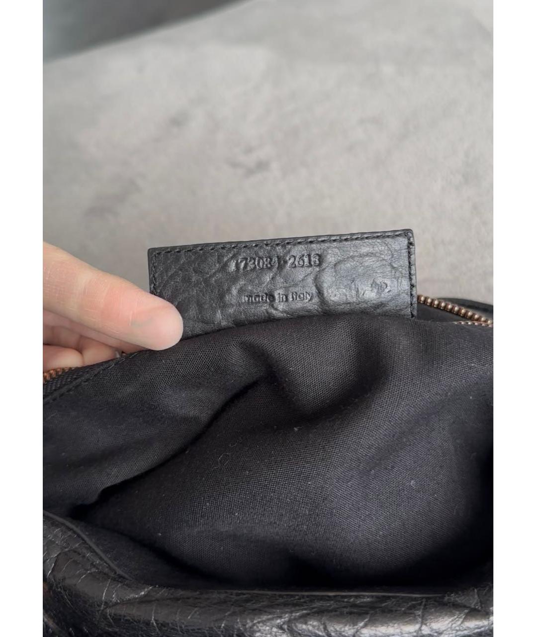 BALENCIAGA Черная кожаная сумка тоут, фото 7