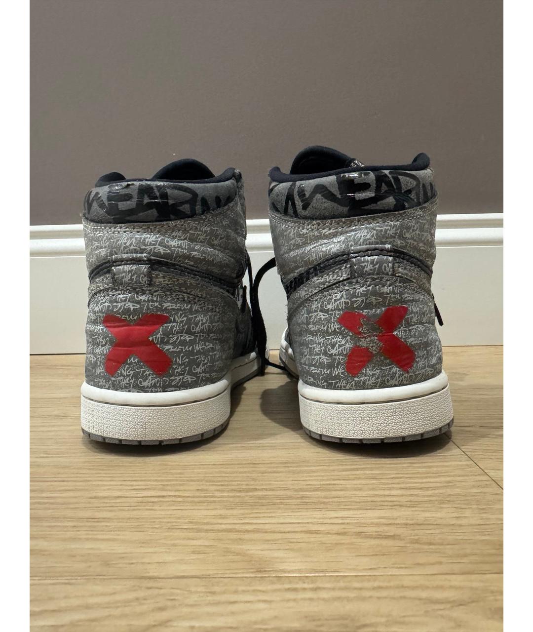 JORDAN Серые кожаные кеды, фото 7