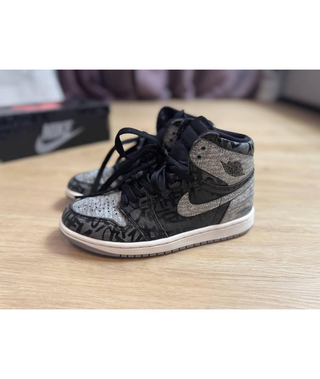 JORDAN Серые кожаные кеды, фото 6