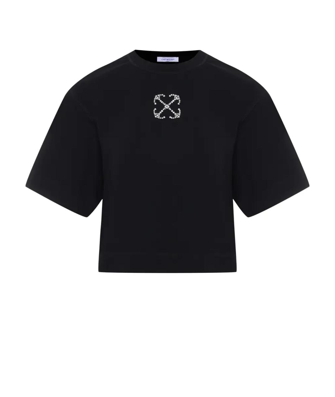 OFF-WHITE Черная хлопковая футболка, фото 1