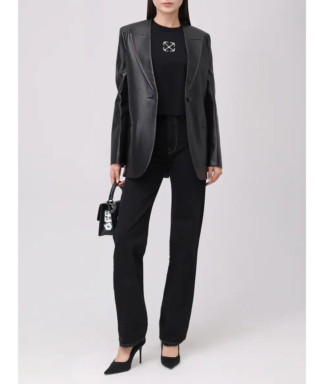 OFF-WHITE Черная хлопковая футболка, фото 2