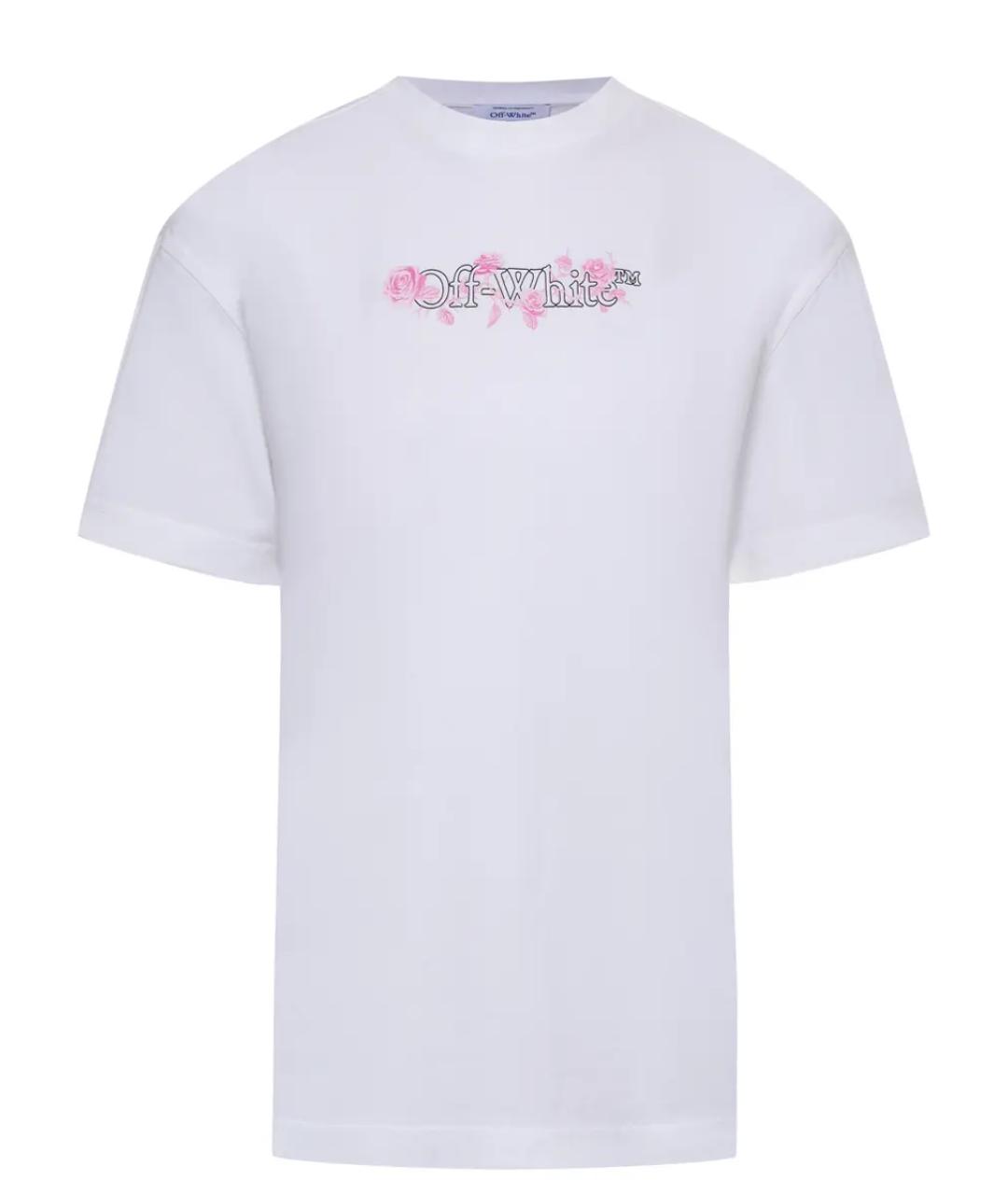 OFF-WHITE Белая хлопковая футболка, фото 1