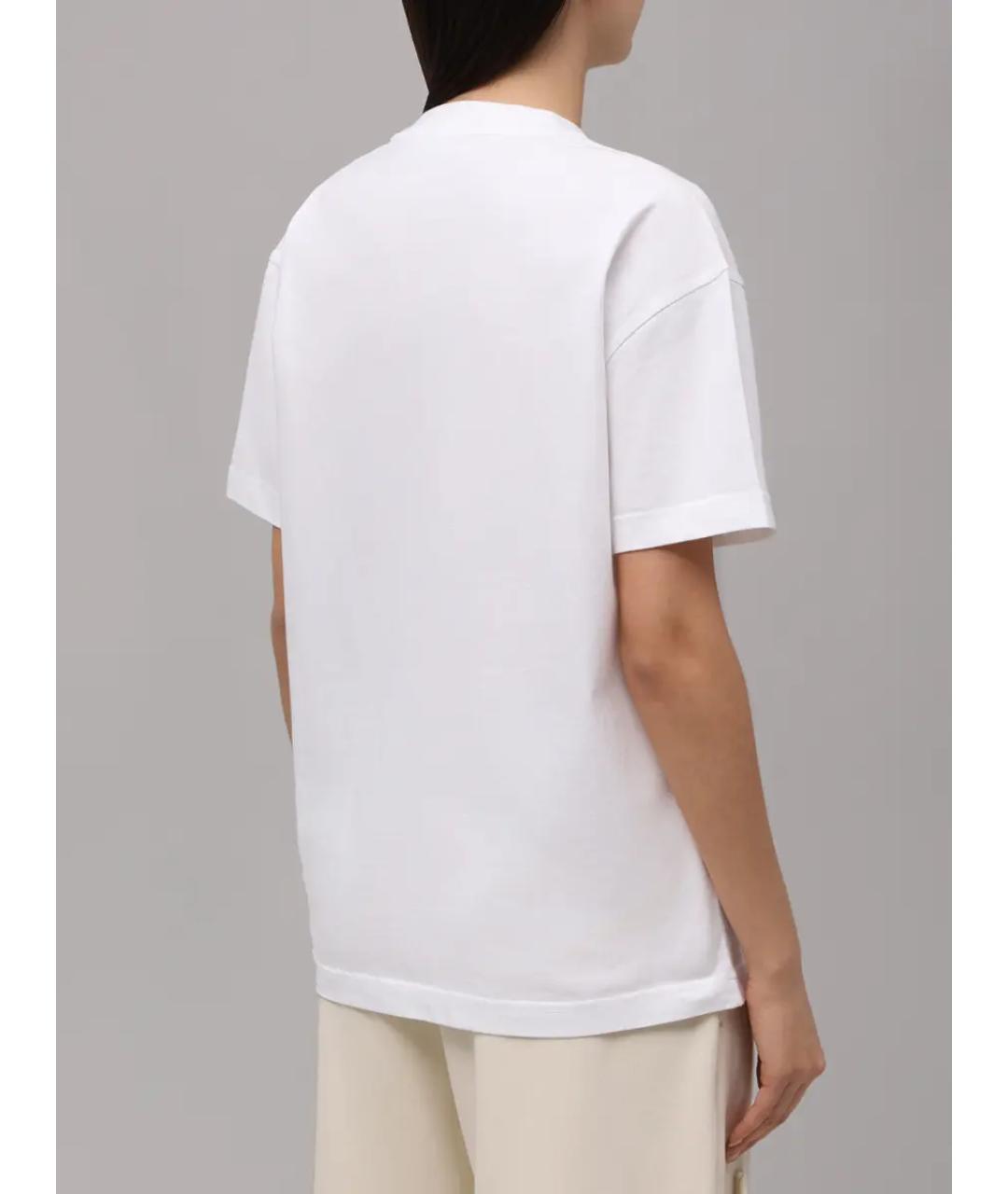 OFF-WHITE Белая хлопковая футболка, фото 3