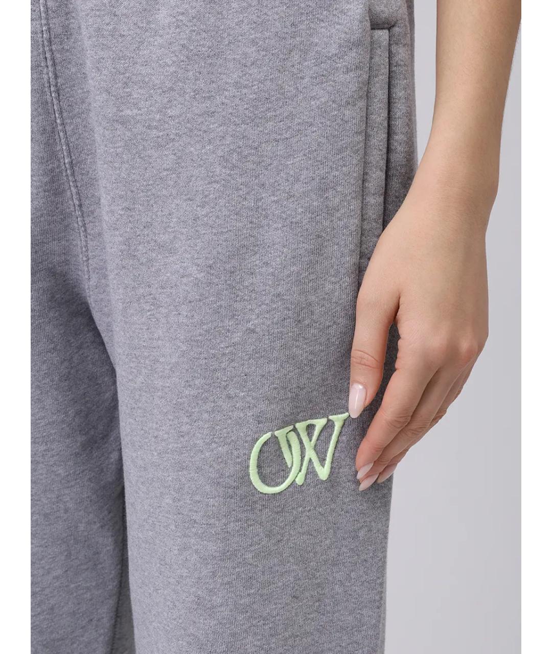 OFF-WHITE Серые хлопковые спортивные брюки и шорты, фото 5