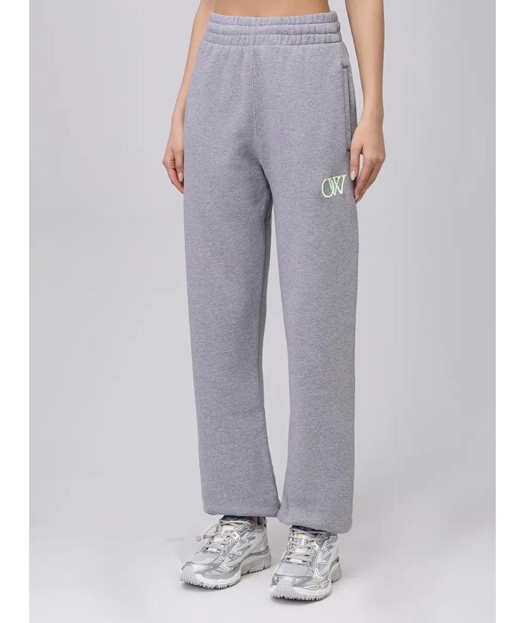 OFF-WHITE Серые хлопковые спортивные брюки и шорты, фото 4