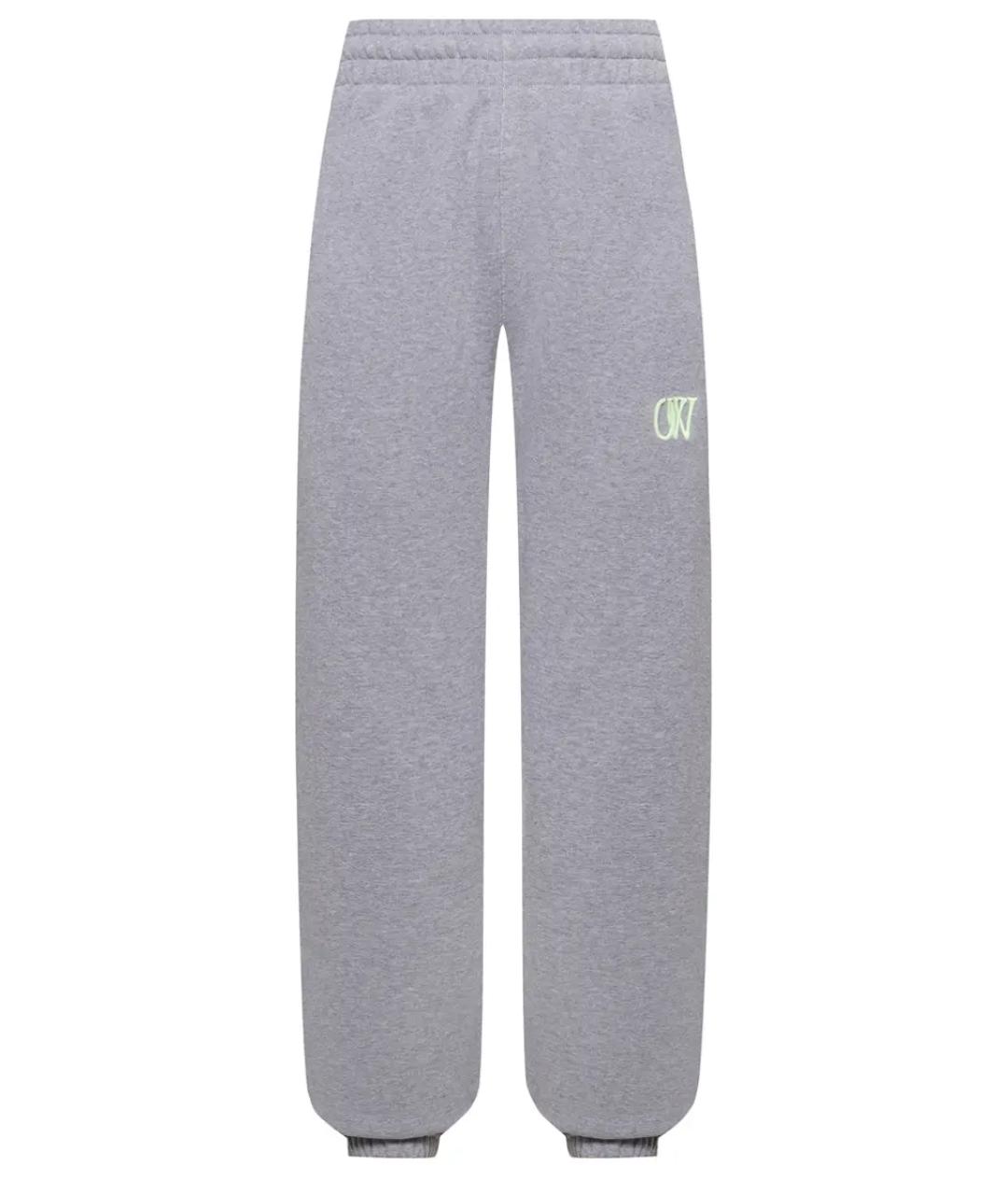 OFF-WHITE Серые хлопковые спортивные брюки и шорты, фото 1