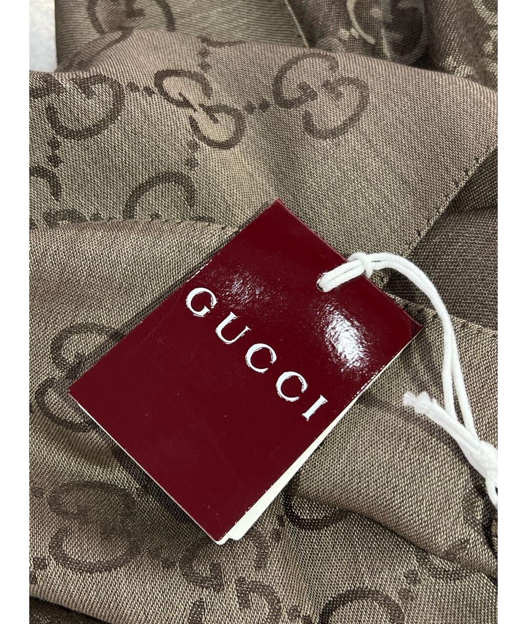 GUCCI Горчичный шерстяной платок, фото 5