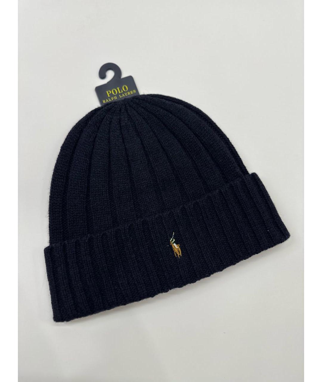 POLO RALPH LAUREN Темно-синяя шерстяная шапка, фото 5
