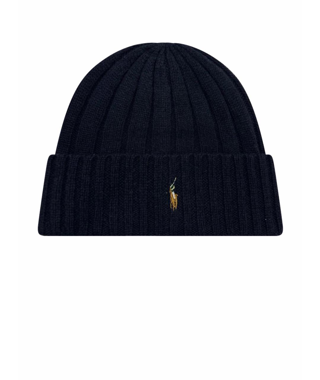 POLO RALPH LAUREN Темно-синяя шерстяная шапка, фото 1