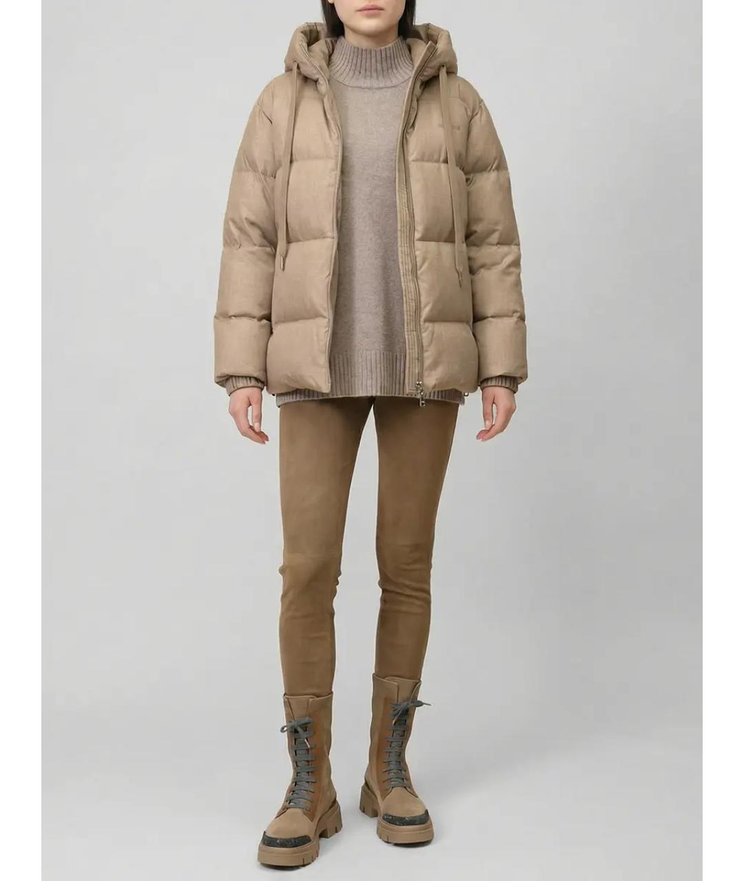 MC2 SAINT BARTH Бежевый полиэстеровый пуховик, фото 2