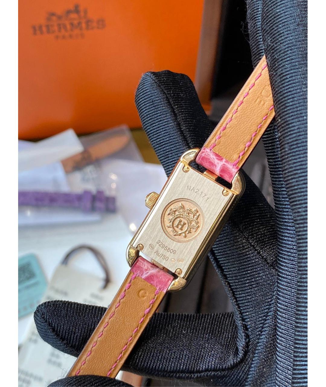 HERMES Золотые часы из розового золота, фото 4