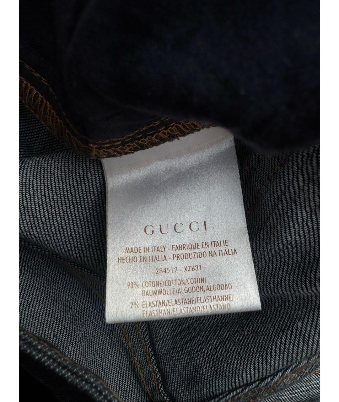GUCCI Синие хлопко-эластановые джинсы клеш, фото 6