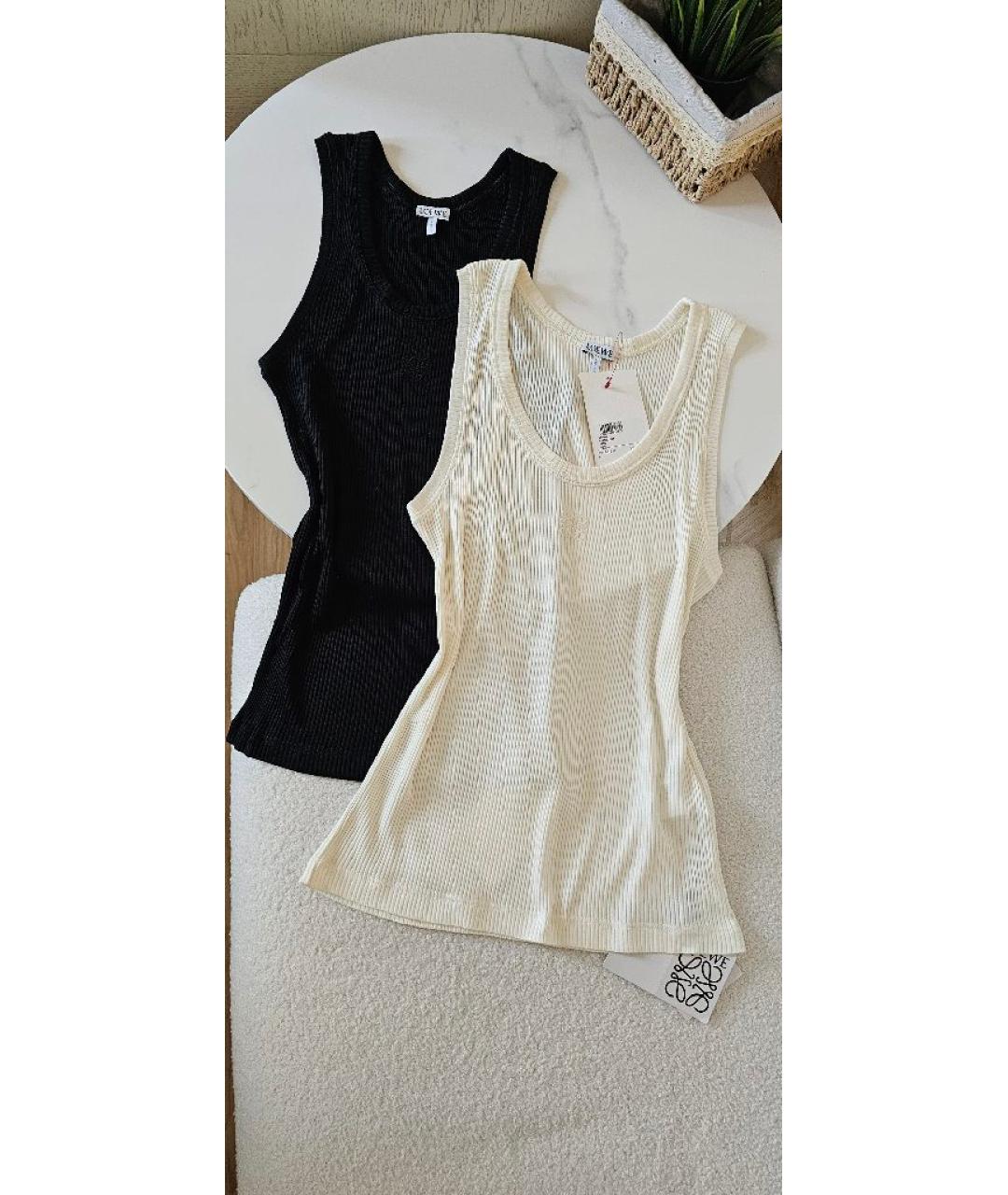 LOEWE Белая хлопковая майка, фото 7