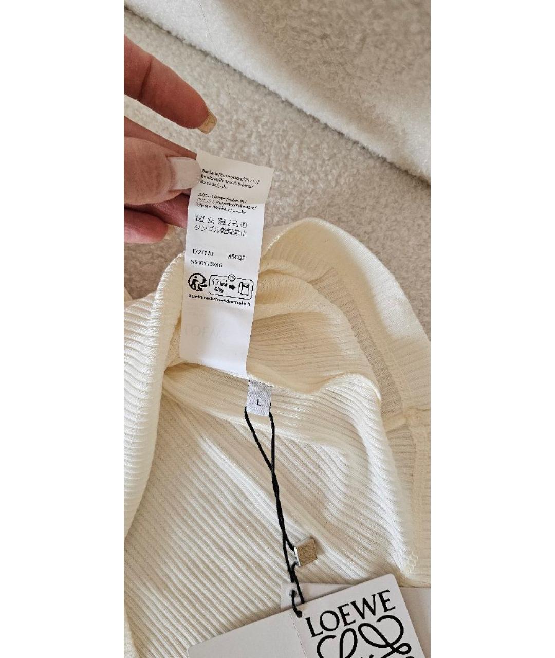 LOEWE Белая хлопковая майка, фото 8