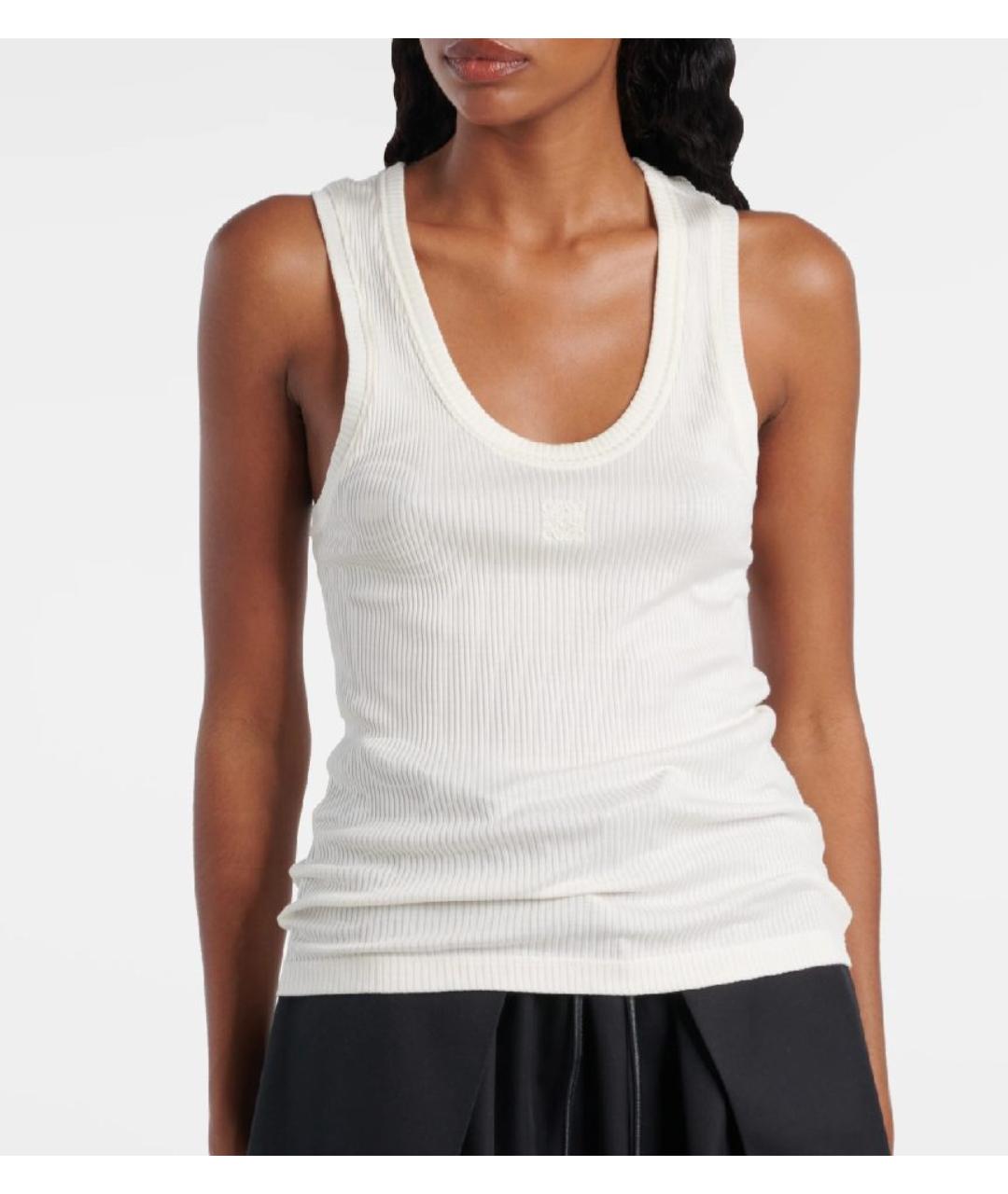 LOEWE Белая хлопковая майка, фото 5