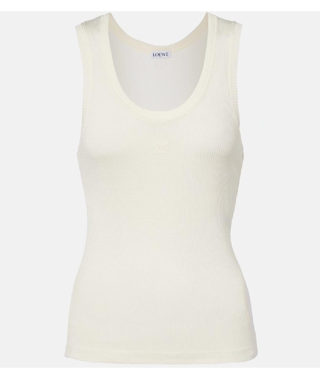 LOEWE Белая хлопковая майка, фото 7