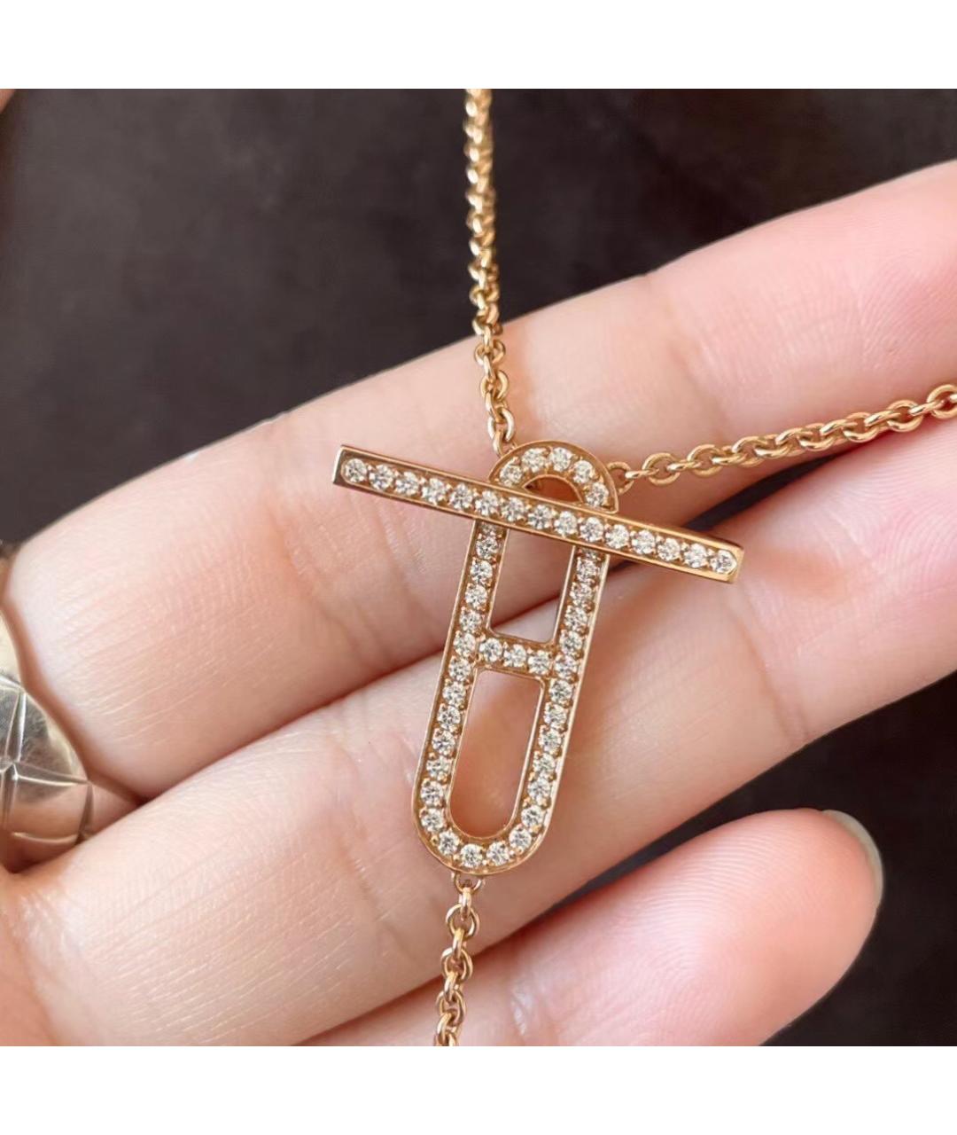 HERMES Золотое колье из розового золота, фото 2