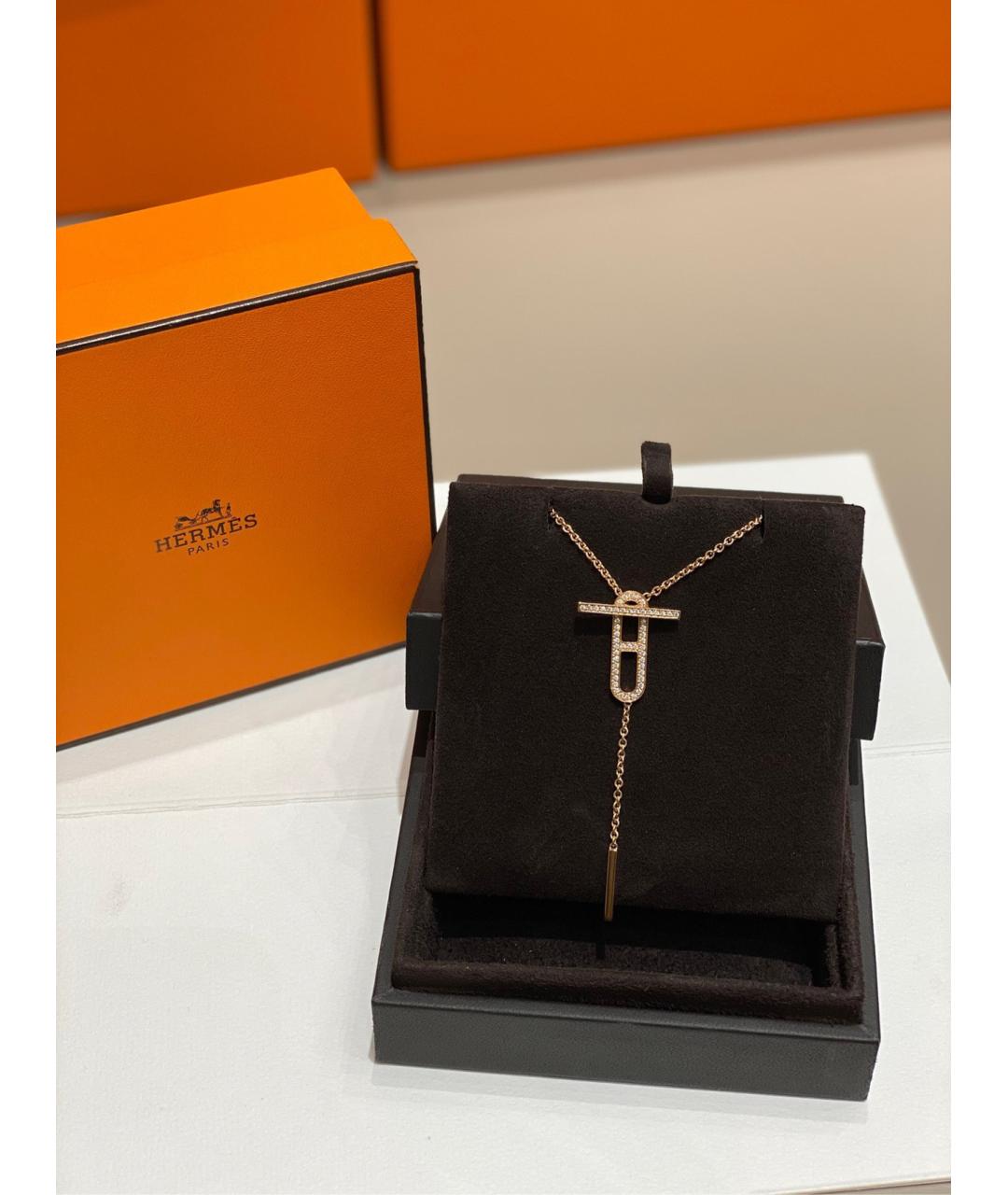 HERMES Золотое колье из розового золота, фото 5
