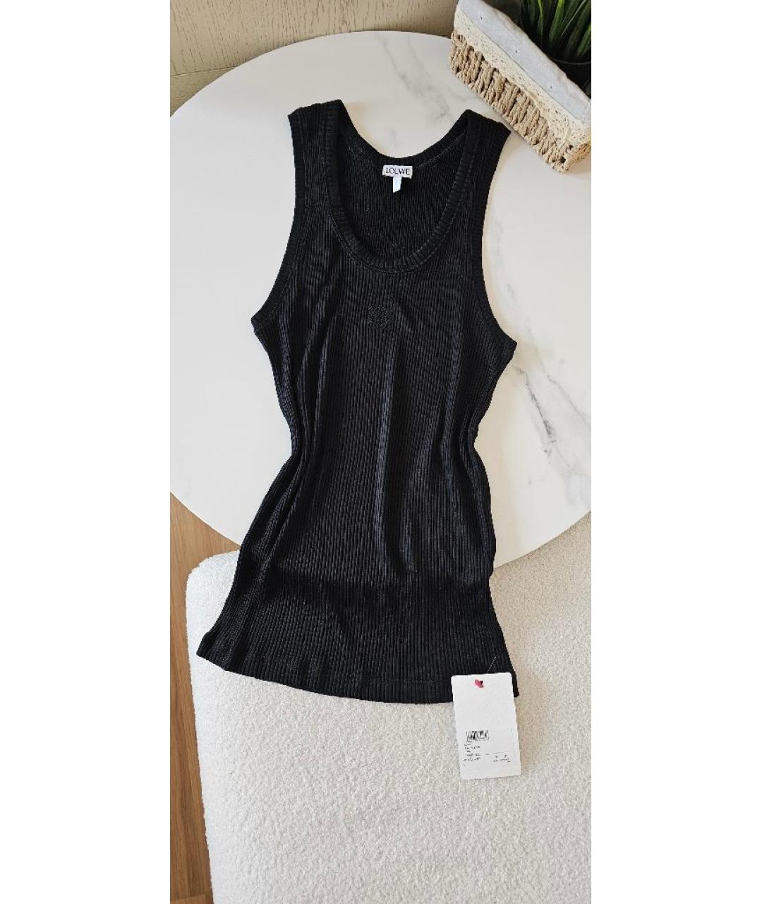 LOEWE Черная хлопковая майка, фото 8