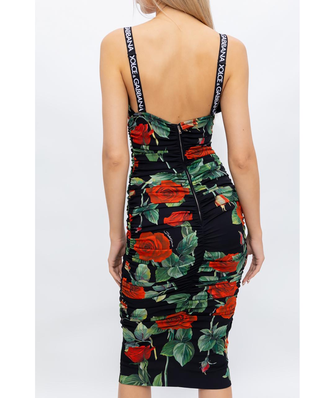 DOLCE&GABBANA Черное шелковое коктейльное платье, фото 4