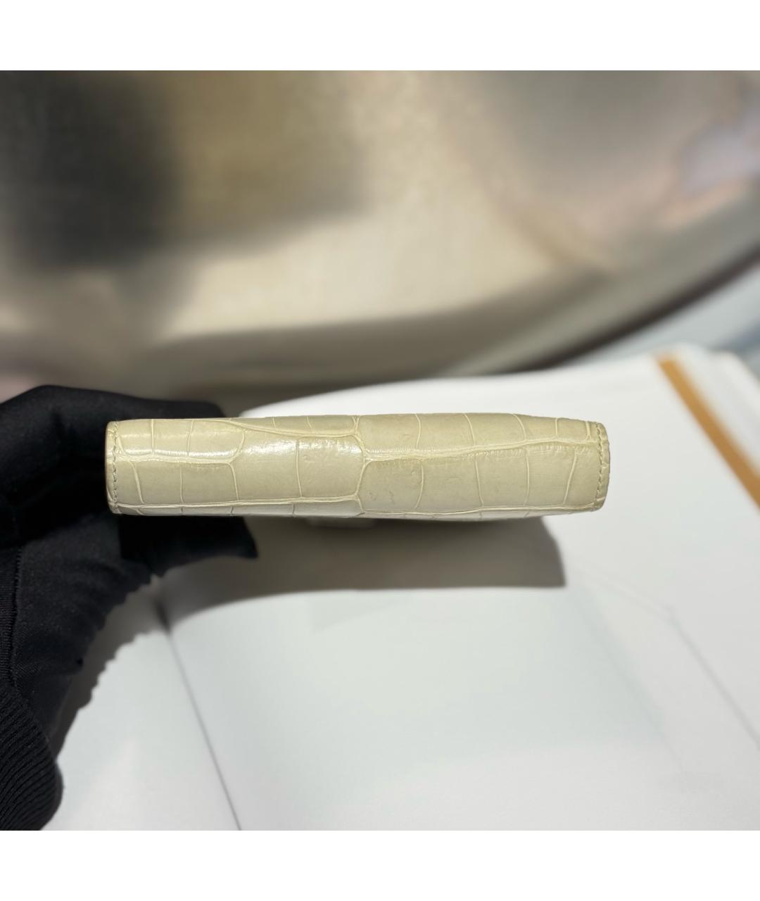 HERMES Белый кожаный кошелек, фото 6
