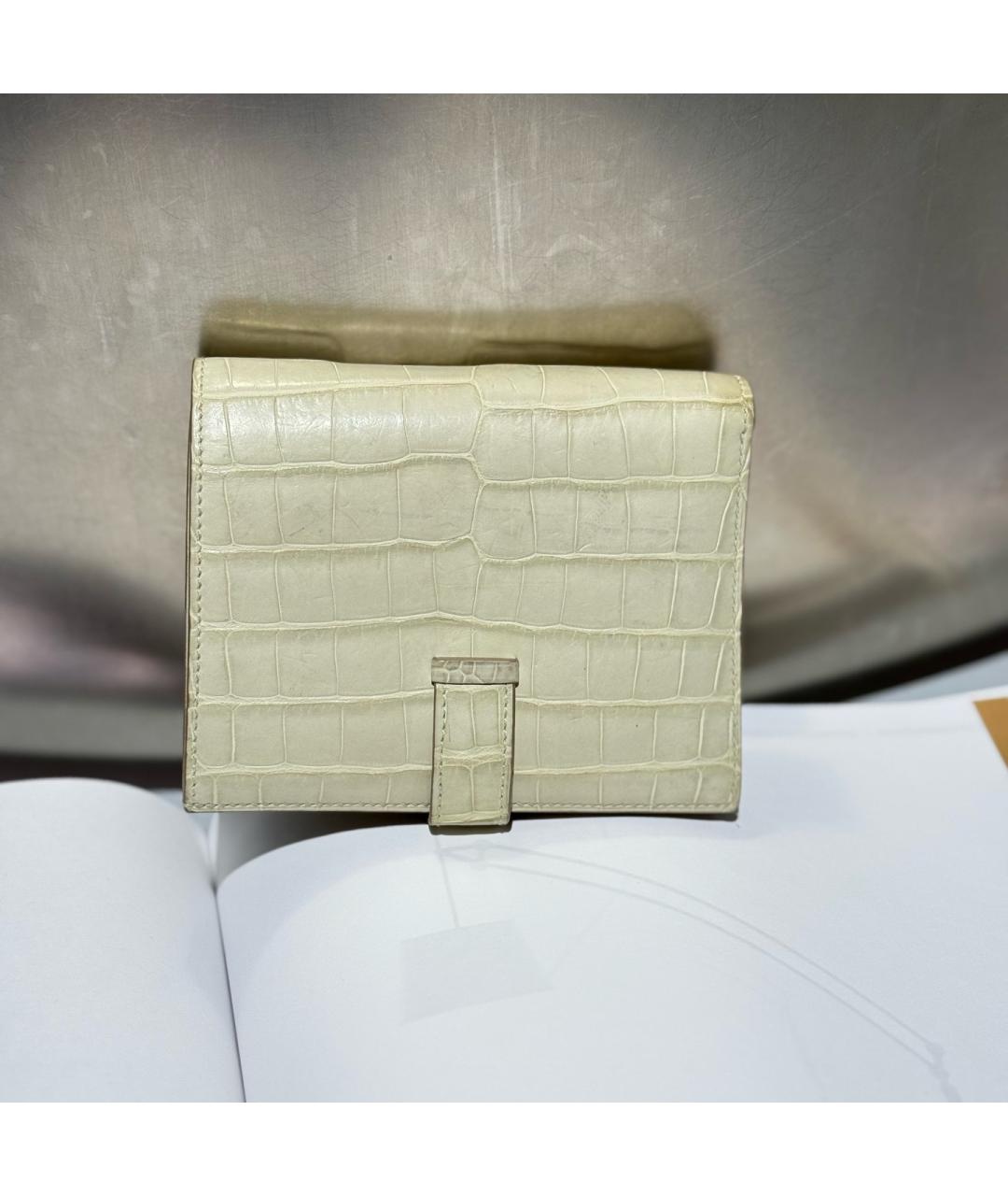 HERMES Белый кожаный кошелек, фото 5