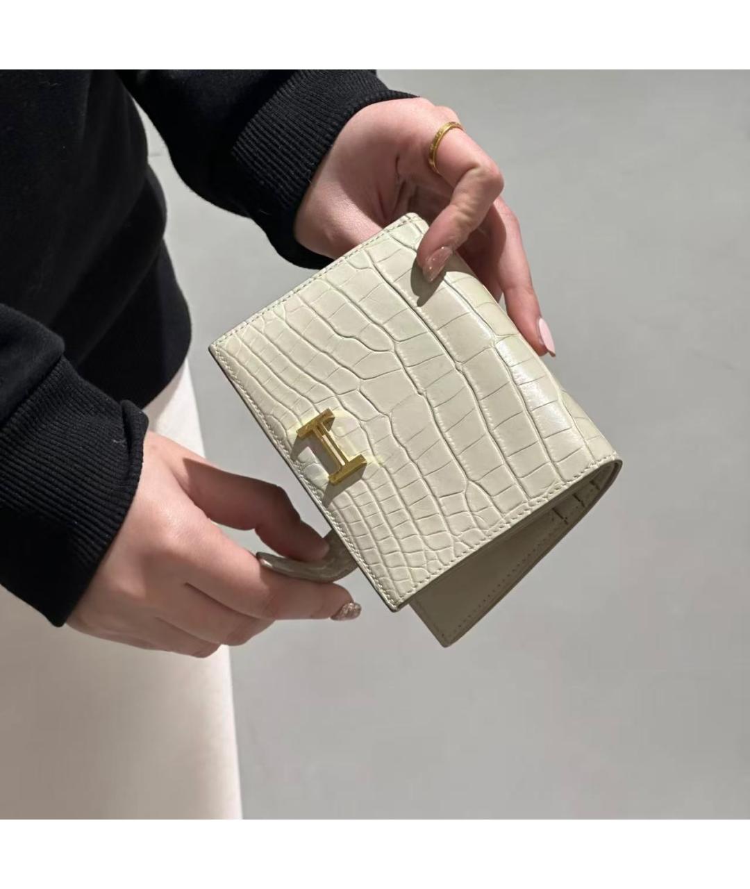 HERMES Белый кожаный кошелек, фото 10