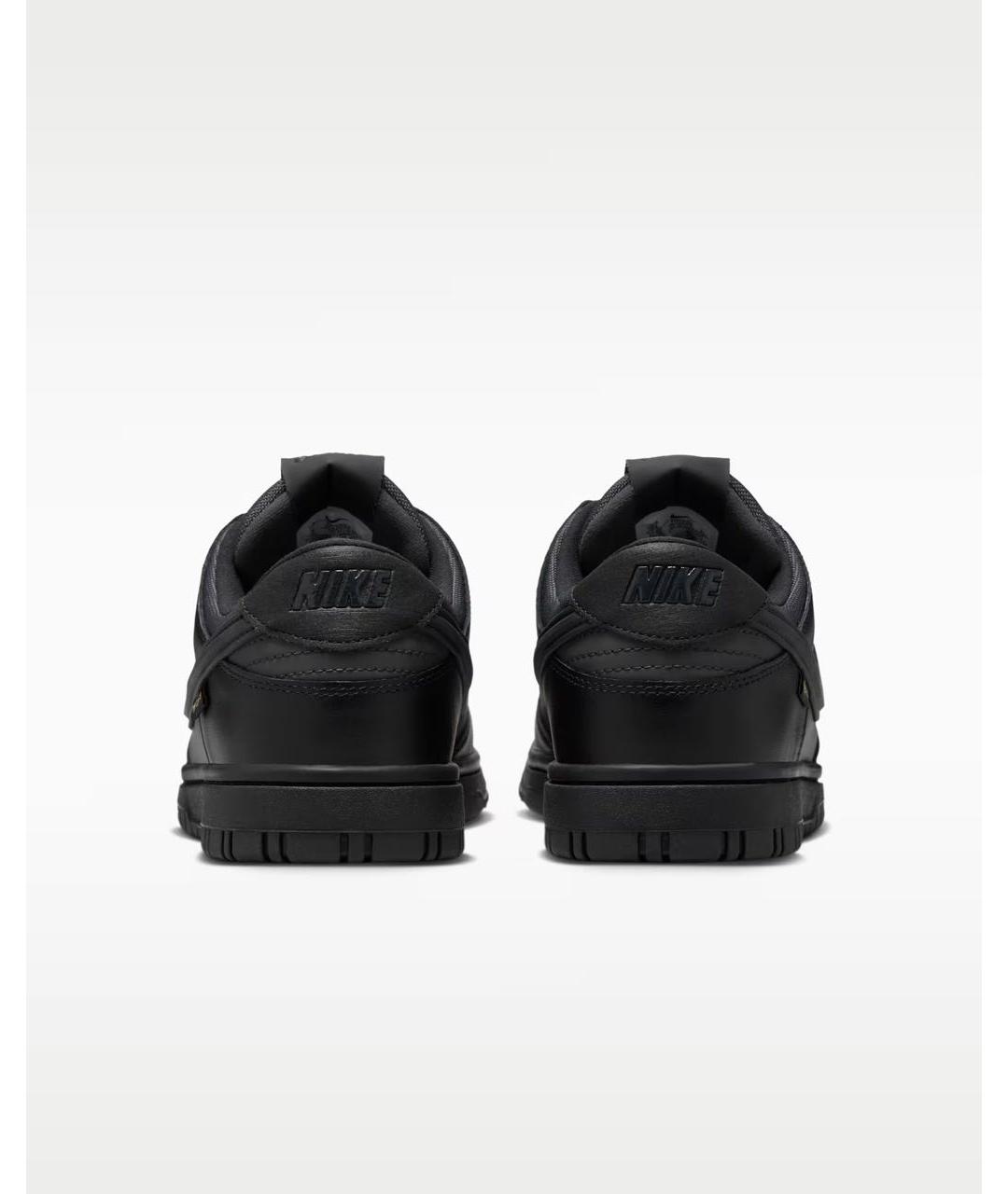 NIKE Черные кожаные низкие кроссовки / кеды, фото 4