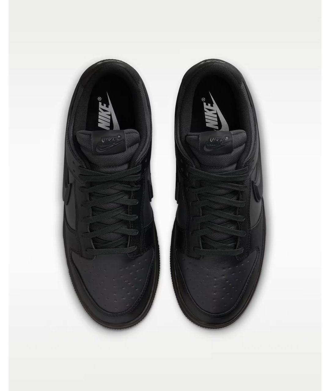 NIKE Черные кожаные низкие кроссовки / кеды, фото 3