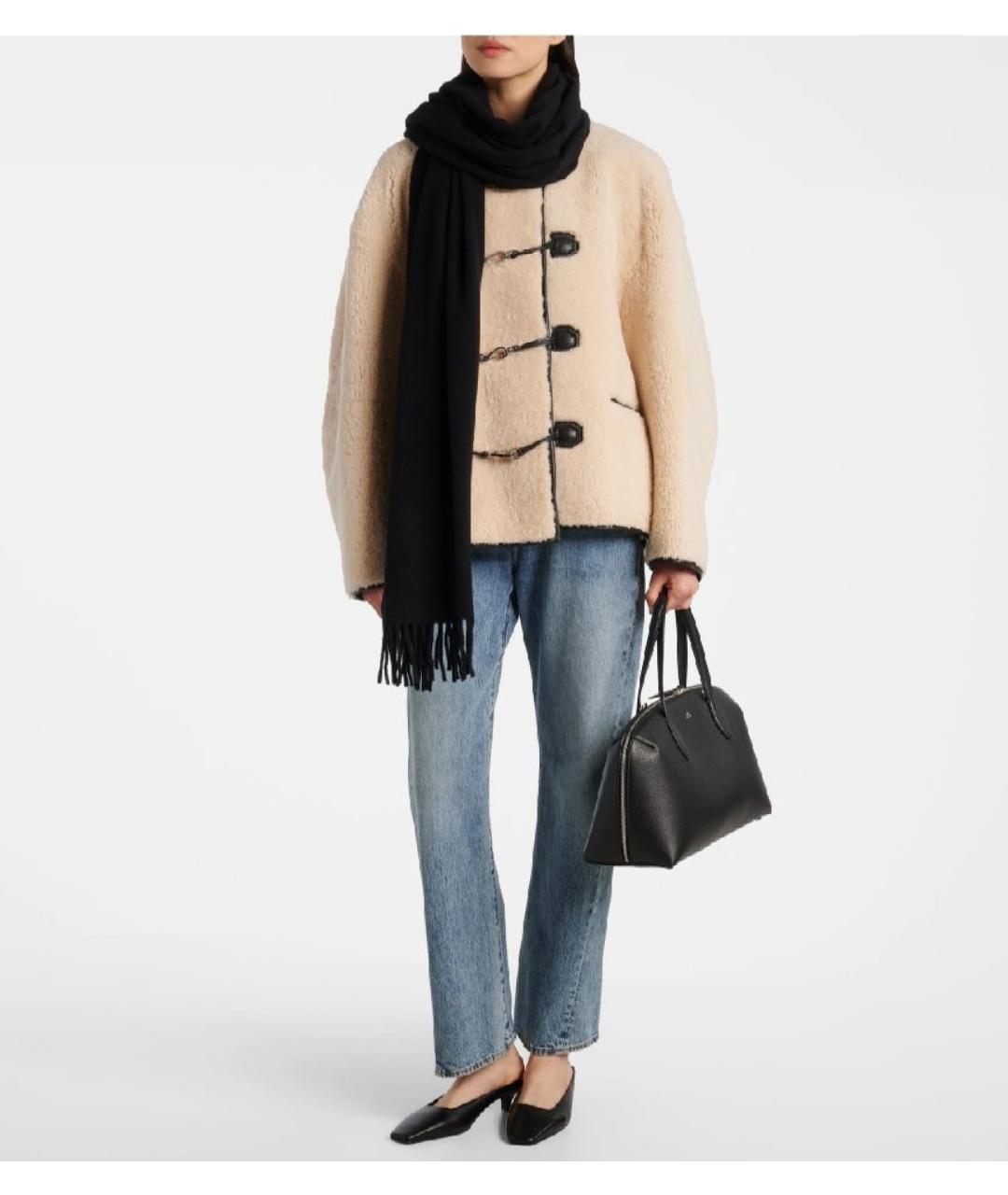 TOTEME Черный шерстяной шарф, фото 4