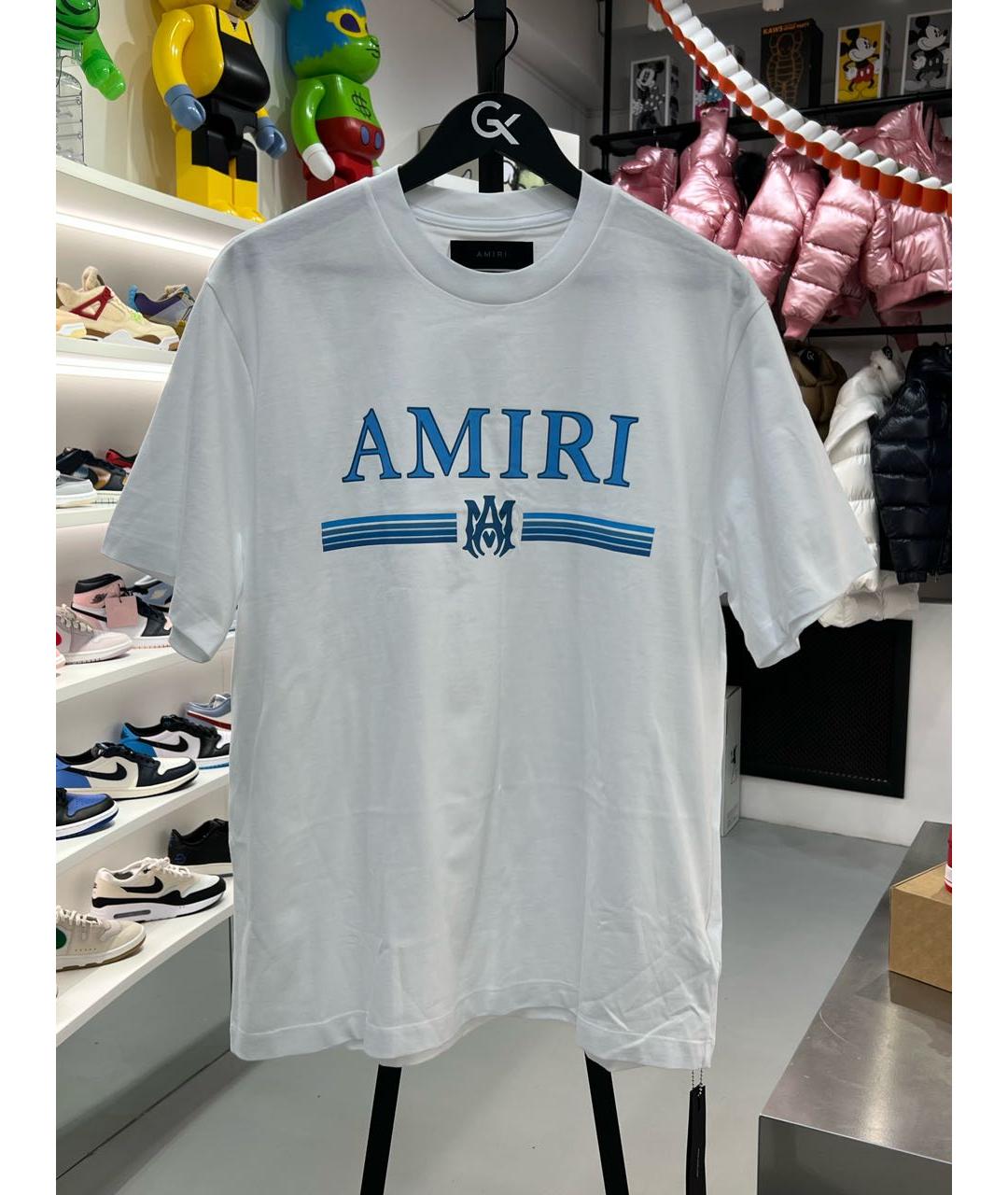 AMIRI Белая хлопковая футболка, фото 4