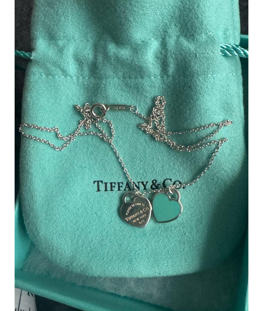 TIFFANY&CO Бирюзовая серебряная подвеска, фото 3