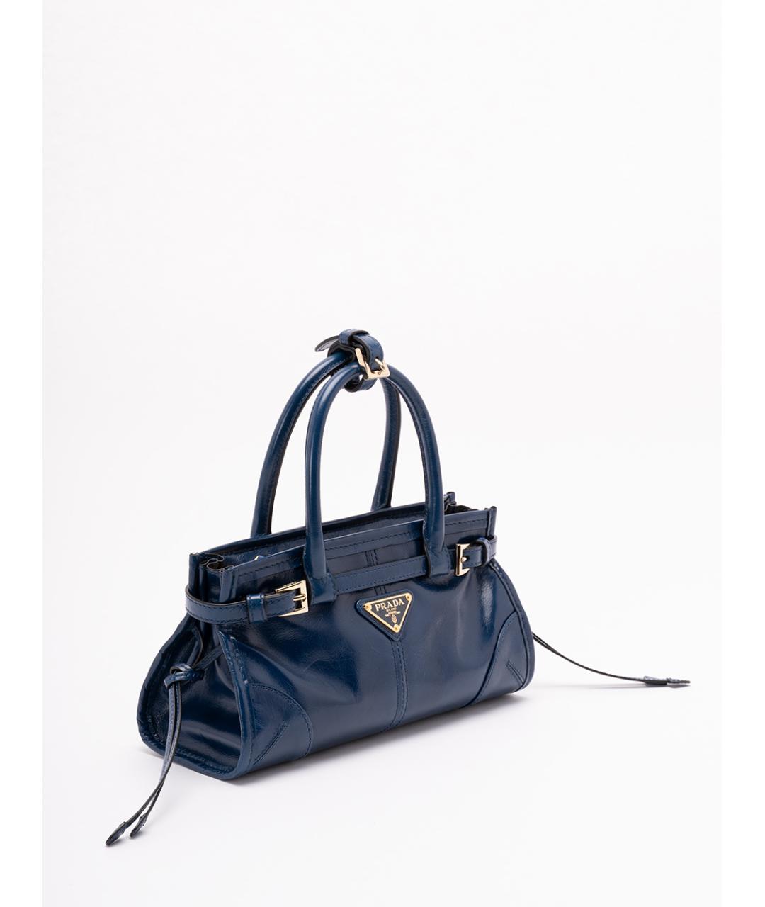 PRADA Синяя кожаная сумка тоут, фото 3