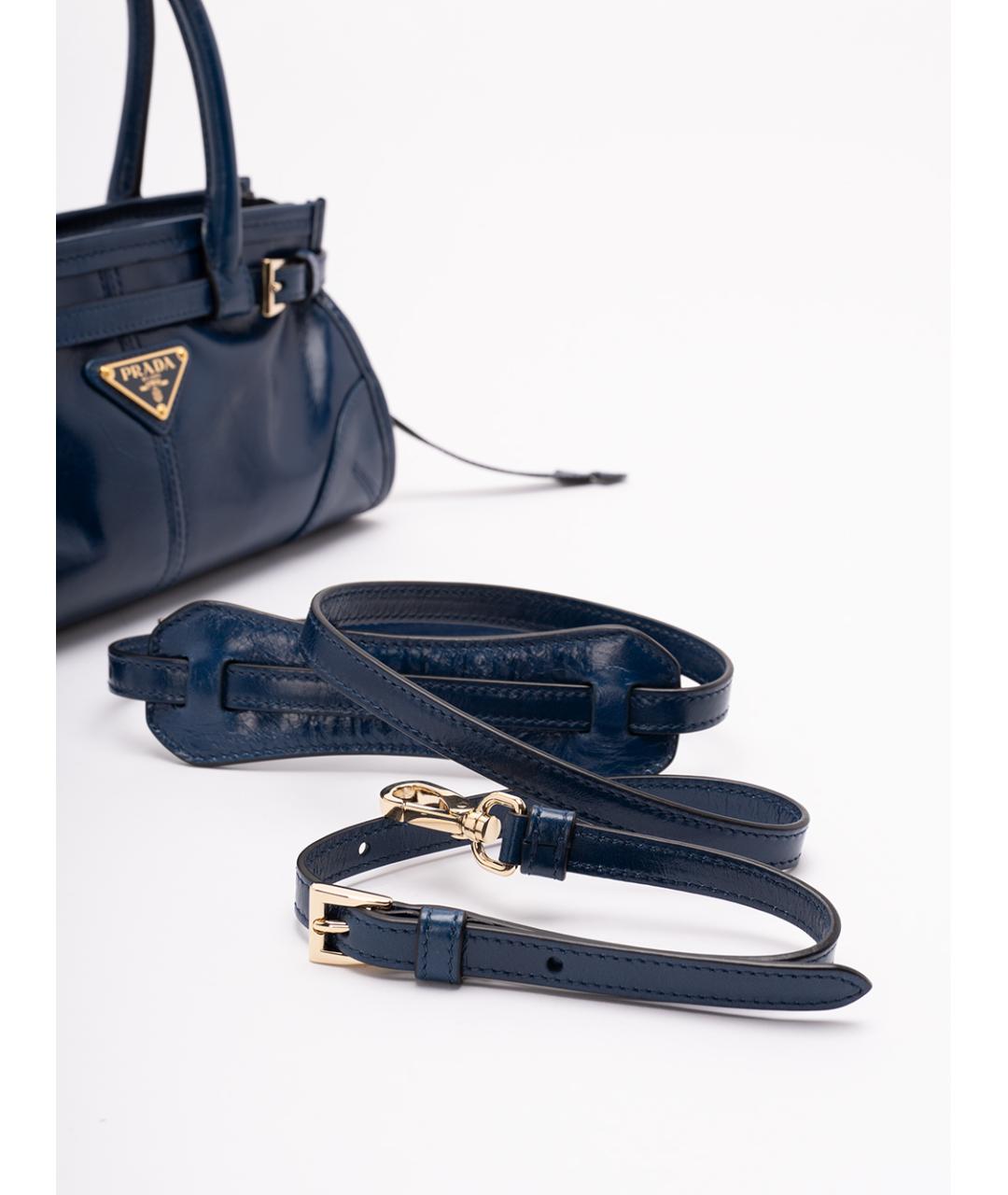 PRADA Синяя кожаная сумка тоут, фото 6