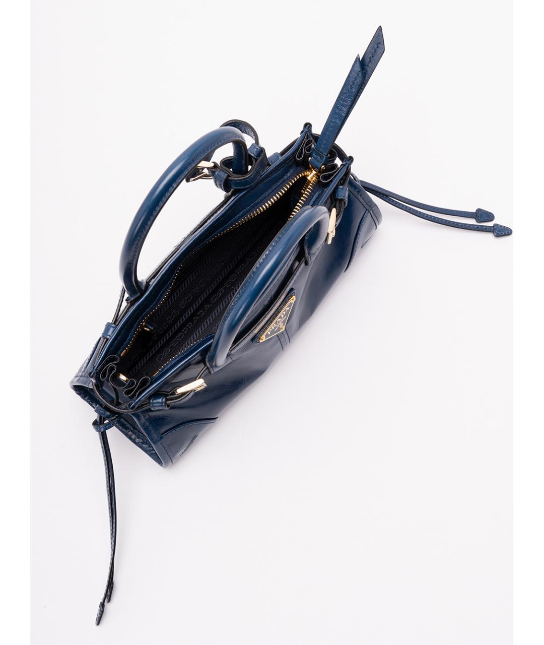 PRADA Синяя кожаная сумка тоут, фото 7