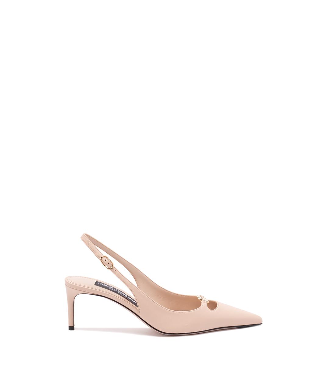 DOLCE&GABBANA Бежевые кожаные туфли, фото 1