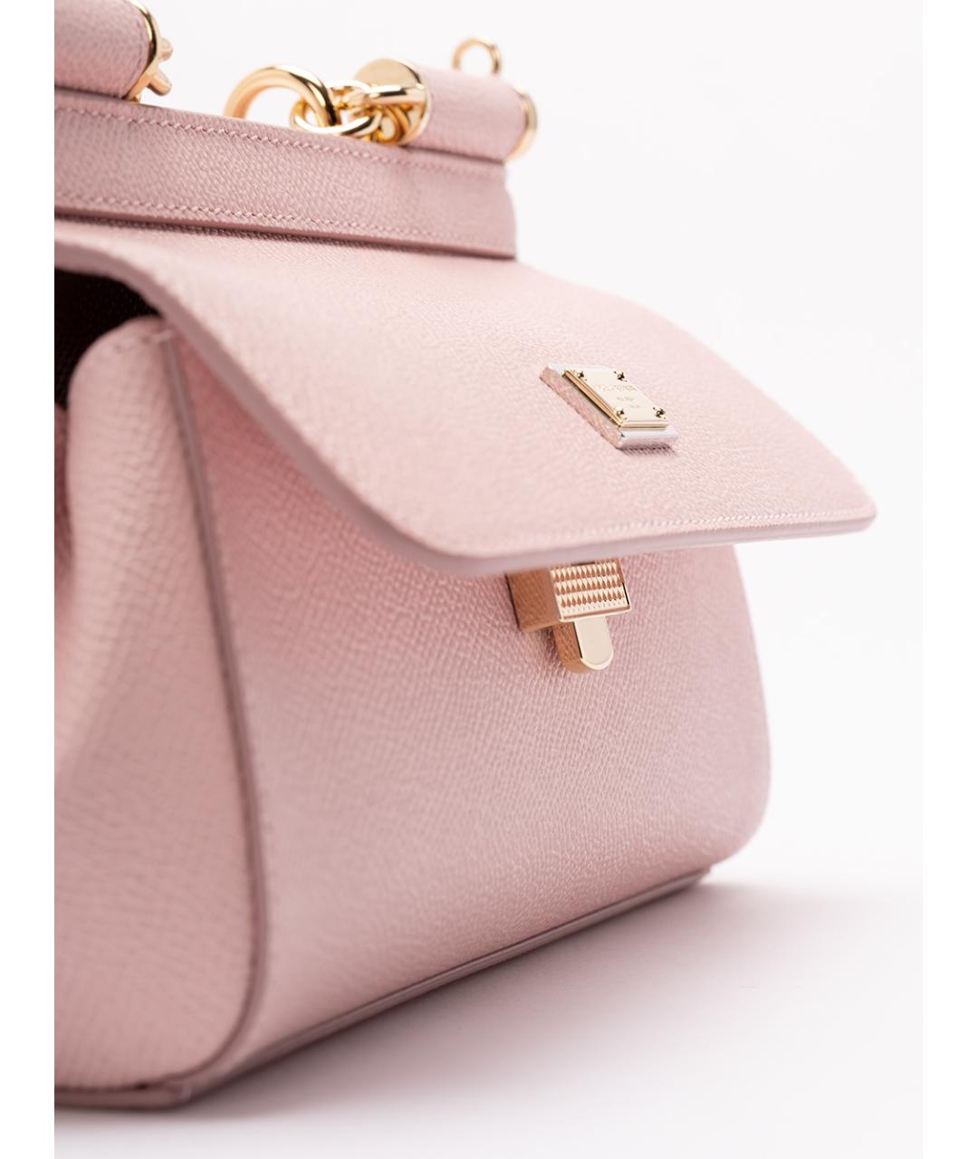DOLCE&GABBANA Розовая кожаная сумка тоут, фото 5