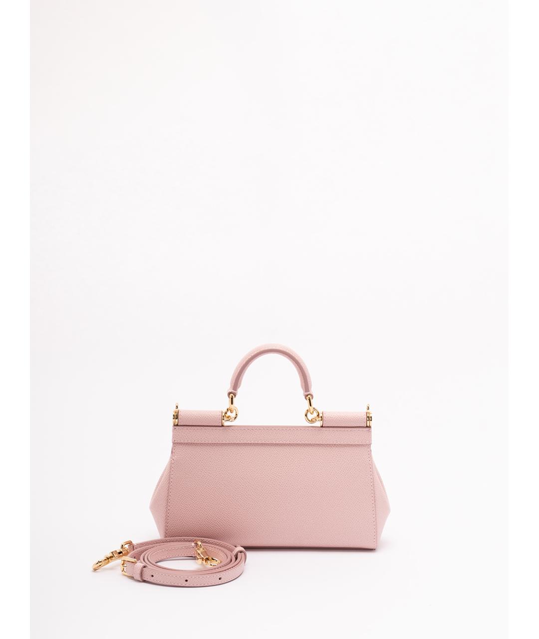 DOLCE&GABBANA Розовая кожаная сумка тоут, фото 2