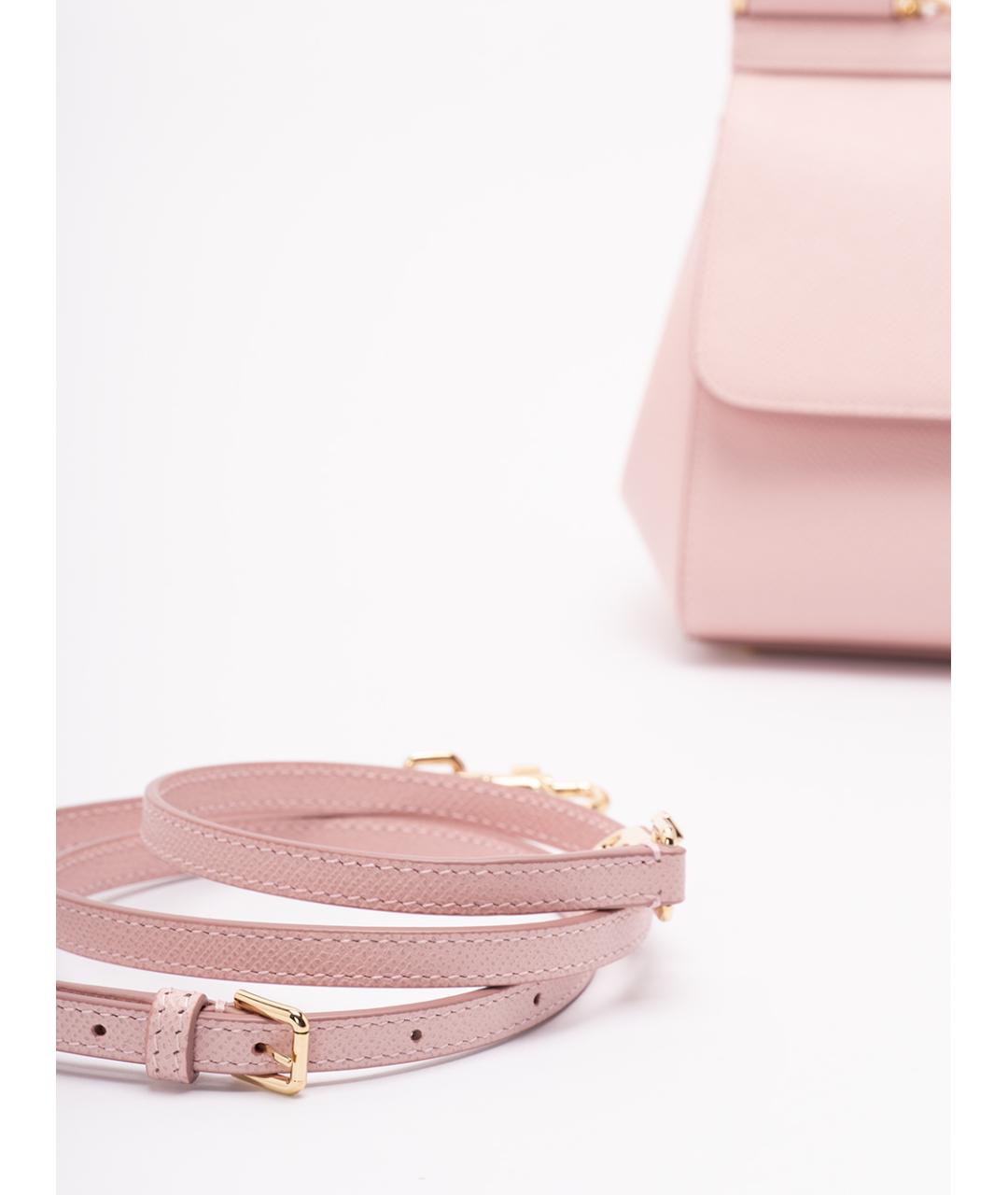 DOLCE&GABBANA Розовая кожаная сумка тоут, фото 4